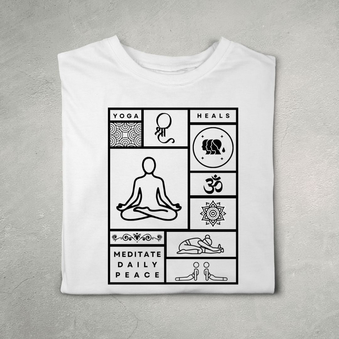 Minimal Outlined Yoga (White)