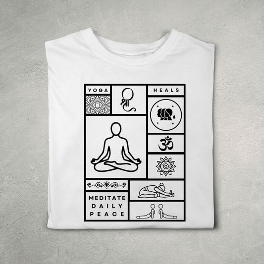 Minimal Outlined Yoga (White)