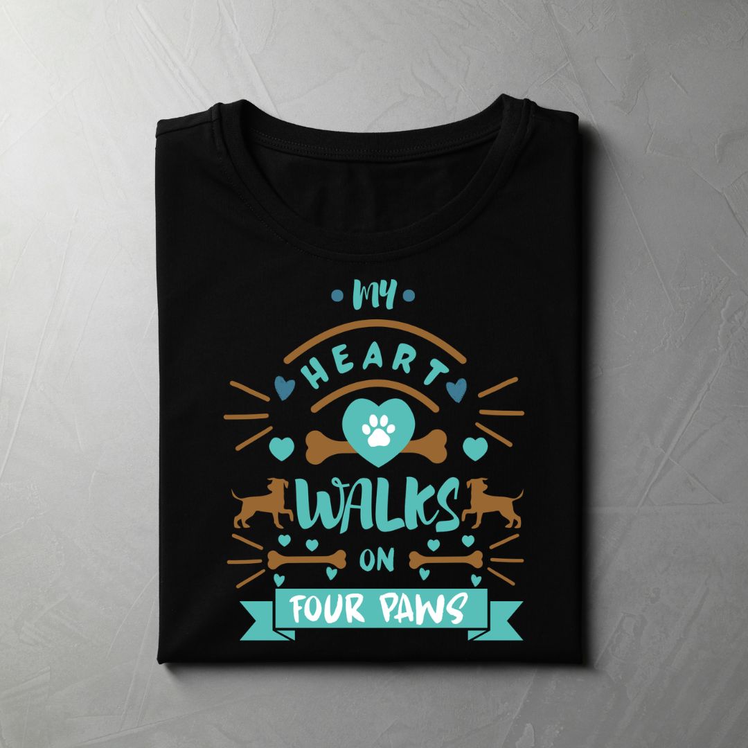 My Heart Walks On Four Paws (Black)