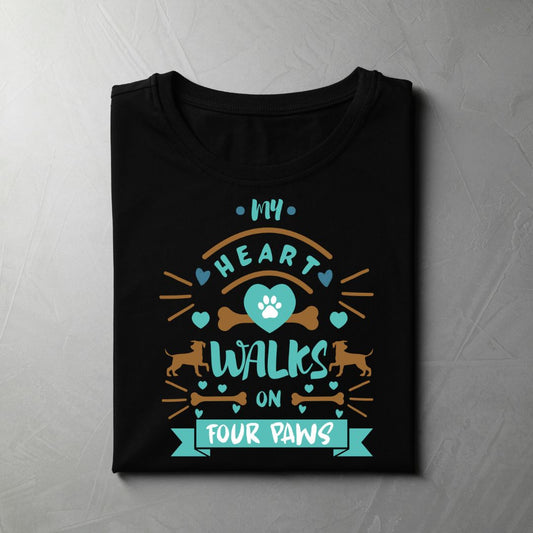 My Heart Walks On Four Paws (Black)