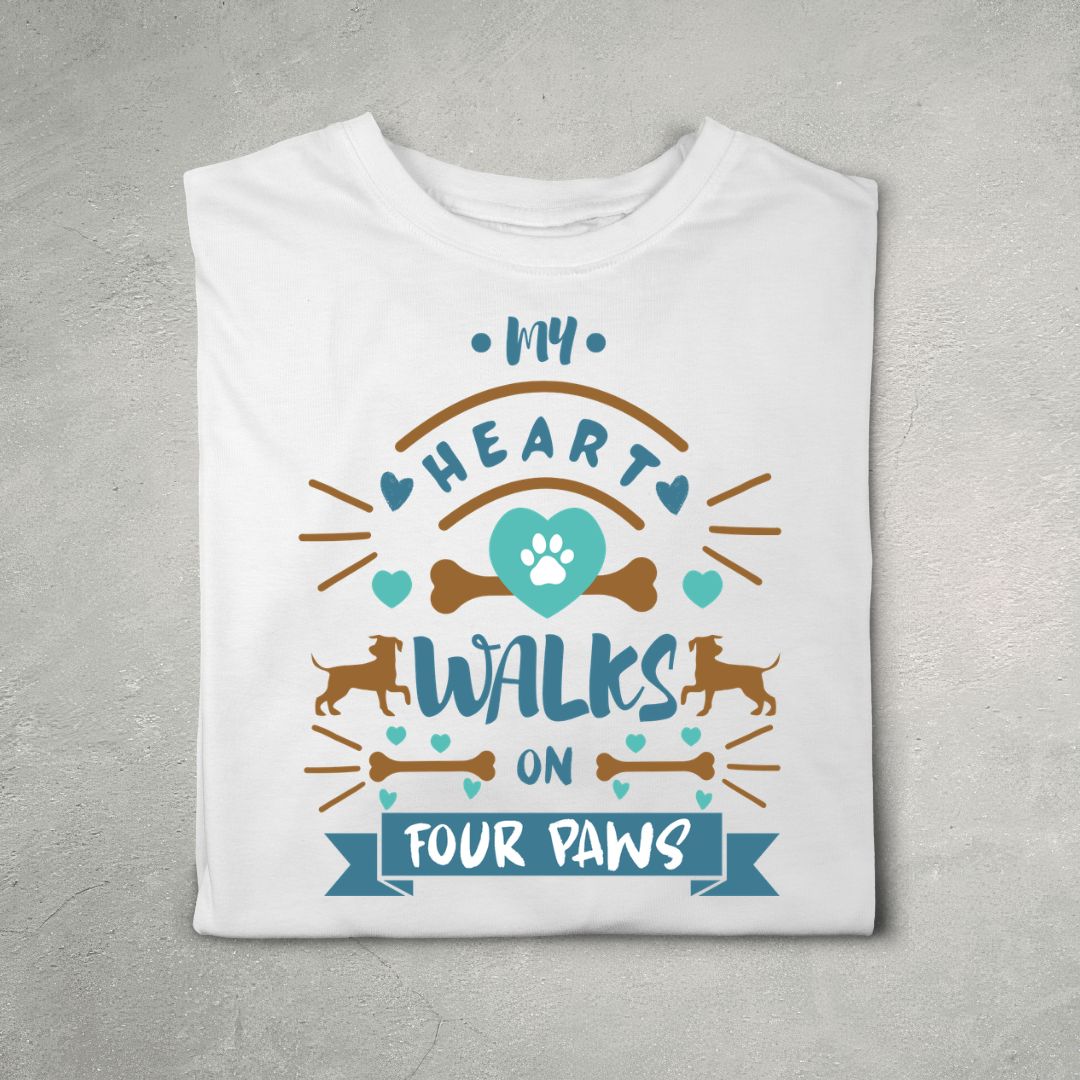 My Heart Walks On Four Paws (White)