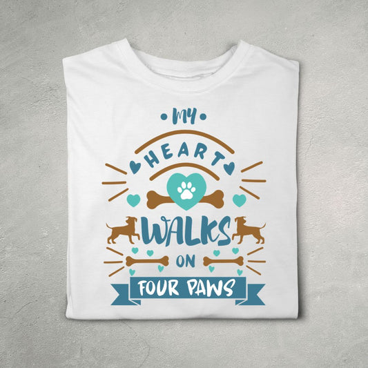 My Heart Walks On Four Paws (White)