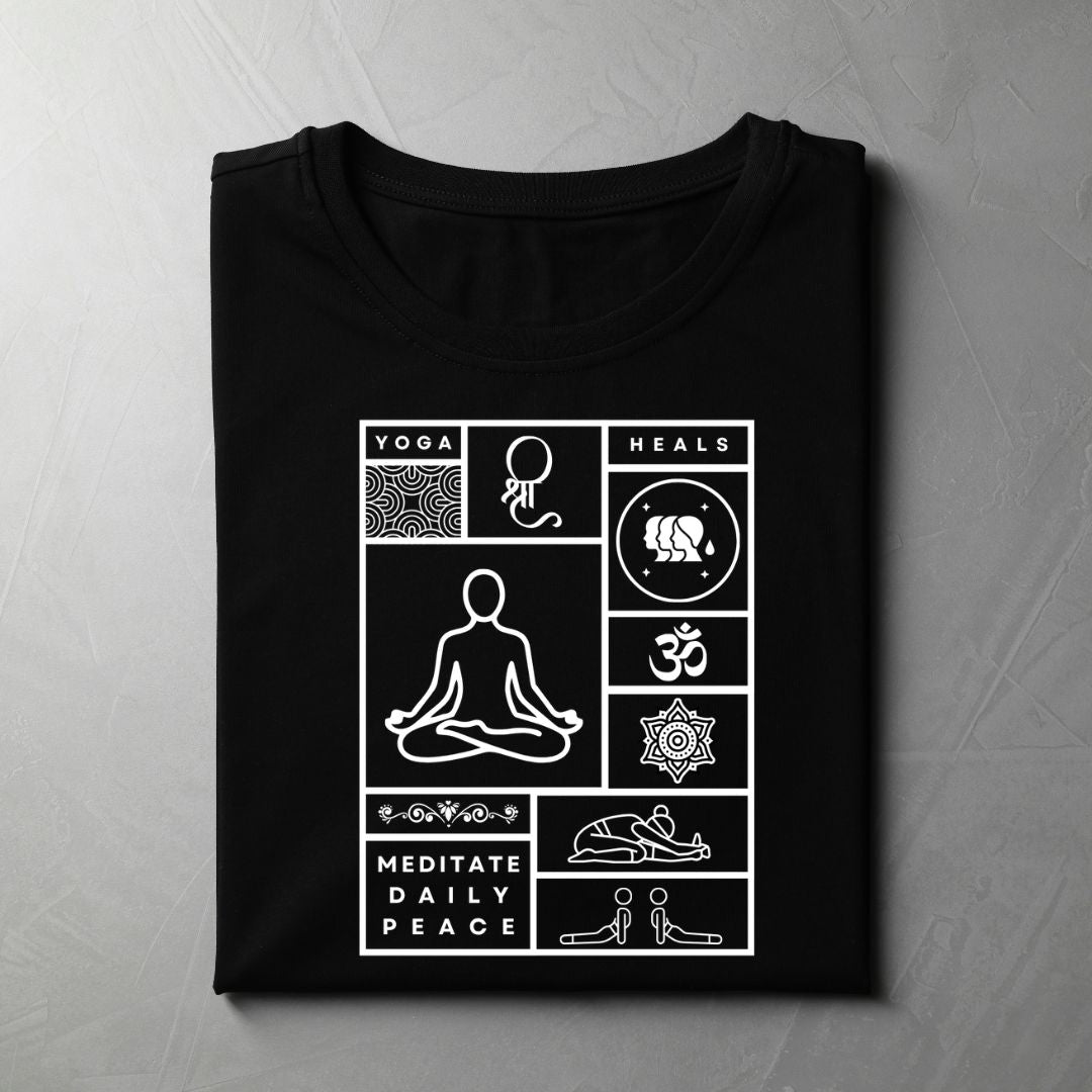 Minimal Outlined Yoga (Black)